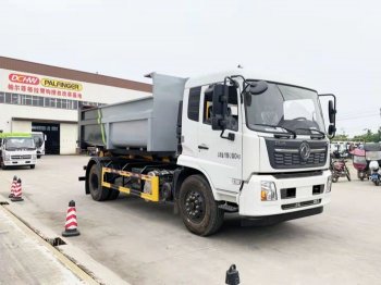 東風(fēng)天錦勾臂式垃圾車配建筑垃圾箱